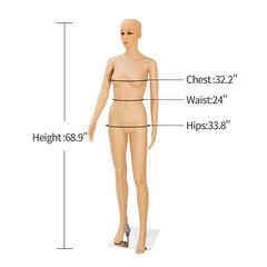 PP Female Mannequin Realistic Display Head Turns Dress Body Form Show Model