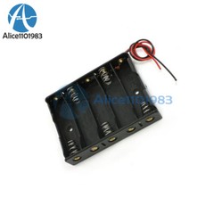 2PCS Plastic Battery Storage Case Box Holder For 5 X AA 5xAA 2A 7.5V wire leads