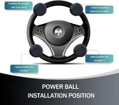 Universal Car Steering Wheel Booster Handle, 360-Degree Rotating Anti-Slip Silic