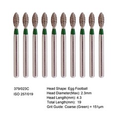 Dental Diamond Burs FG Round End Taper Pear Football Fine Coarse Grit 850 856