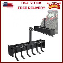 55″ 3-Point Box Scraper Compatible with Cat 0&Cat 1 Tractor W/6 Adjustable Shank