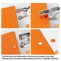 1203Pcs 1/4 In 6mm Grommet Eyelet Pliers Tool Kit 1200 Metal Eyelets