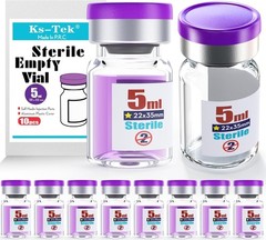 Pack of 10 Leak-Proof 5ml Sterile Vials with Aluminum Flip Cap for Laboratories