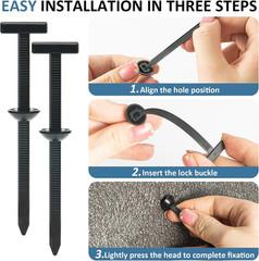 50PCS Universal Nylon Cable Tie Buckle Zip Tie, Self-Locking Push Pin Rivet Fast