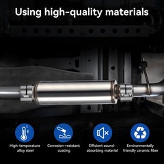 2.5″ Performance Muffler Stainless Steel Straight-Through | Universal Fit Exh…