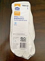 ~ 12 PAIRS STRING KNIT GLOVES ~ PROJECT SOURCE ~ WHITE ~ SIZE ( L ) LARGE ~ NEW~