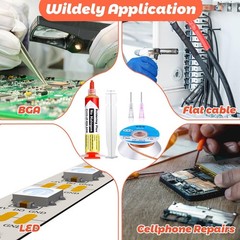 Blulu 6 Pcs 10ml 8341 No Clean Solder approx. 5 feet, As the Pictures Shown