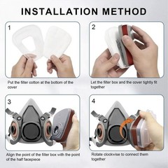 PRO 6200 Half Face Gas Mask Cover Painting Spraying Respirator Work Facepiece