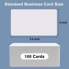 MaxGear 100Pcs Blank Business Cards, 3.5″ x 2″ Kraft Paper x 2″, white