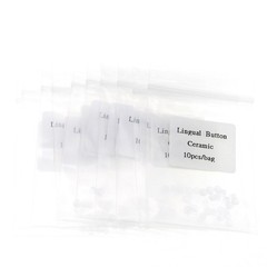 US Dental Orthodontic Metal/Ceramic Clear Lingual Button Bondable Round Base