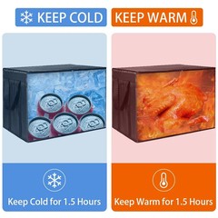 Insulated Food Delivery Bag XXXL Insulated Reusable Grocery Cooler/Hot…