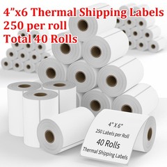 40 Rolls 4″x6″ Direct Thermal Address Shipping Labels 250/Roll for Zebra Rollo
