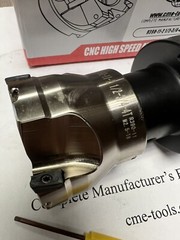 2-1/2″ 90 degree indexable face mill w CAT40 Arbor Extra 10pcs R390 Inserts #506