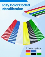 120Pcs 8Inch Cable Zip Ties, Assorted Sizes, Multi-Purpose Multi-Color Mix Pa…