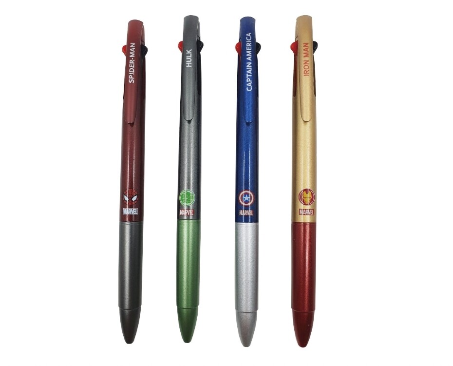 MARVEL IRON MAN CAPTAIN AMERICA SPIDER MAN HULK 3Colors Ballpoint Pen 4pcs Set