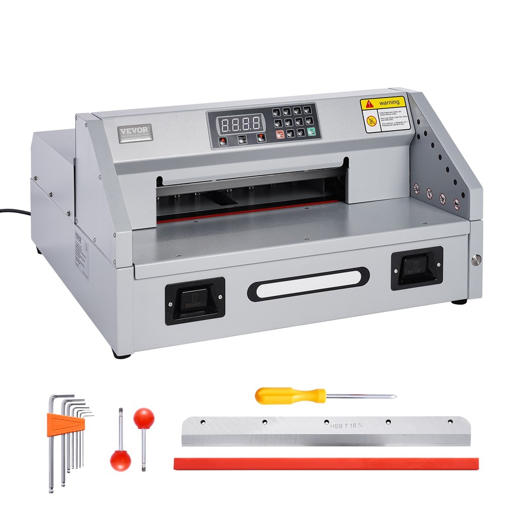 VEVOR Electric Paper Cutter 300W Guillotine Trimmer Cutter Machine with Casters