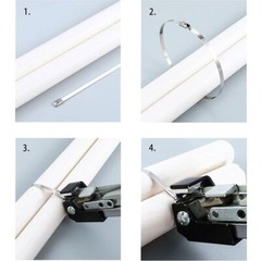 100pcs 304 Stainless Steel Metal Zip Ties Heavy Duty Self-Locking Cable Ties