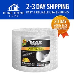 Large Bubble Cushioning Wrap 60 FT – Reusable, Perforated, Heavy Duty Solution