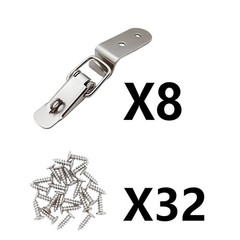 8 Pcs Stainless Steel 90 Degree Spring Toggle Lock with Clasp Buckle Latch