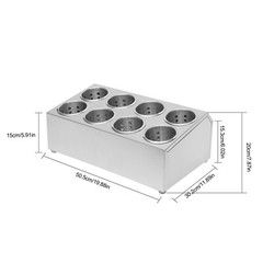 8 Compartment Stainless Steel Flatware Holder Commercial Silverware Organizer