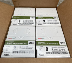 1 Case Gammex NovaPlus Non-Latex PI Underglove Surgical Glove, Size: 9 Exp: 6/24