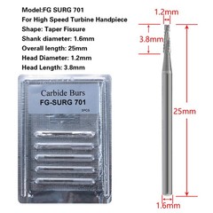Dental Surgical Burs 25mm Carbide Bur Friction Grip FG Tapered Fissure Bur po