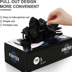 FINITEX Black Nitrile Disposable Medical Exam Gloves – 100/1000 PCS 6.3mil Po…