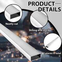 Blulu 6063 Aluminum Rectangular Tube 1.73 x 3, 0.125(1/8) Wall x 48 Length Alumi