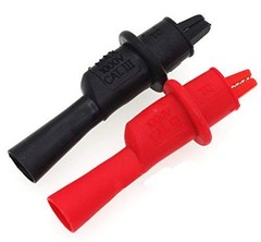 AC15 Insulated Test Probe Push On Alligator Clips Crocodile Clamps Red,Black