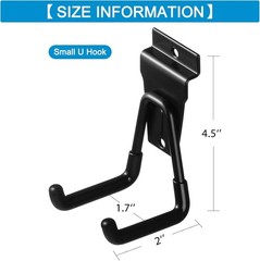 12Pack Slatwall Hooks Heavy Duty Accessories 12PC U Hooks, Black