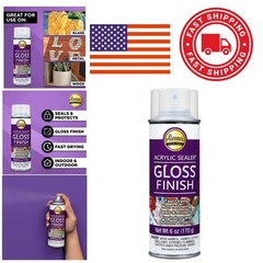 Spray Gloss Acrylic Sealer 6 Oz Clear Finish for Wood Metal Glass Projects