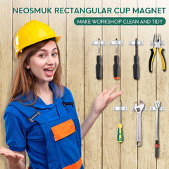 Neosmuk Bar Magnets with Screws, 70Lbs Strong Neodymium Disc Magnet with Holes,C
