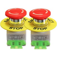 2 Pcs x Red Mushroom Emergency Stop Push Button Switch NO + NC 22mm CNC Gecko
