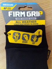 Firm Grip Medium All Weather Outdoor & Work Touchscreen Fleece Gloves, dark Gray