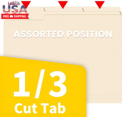 File Folders, 30 Pack Manilla Folders 8.5 X 11, 1/3 Cut Tab for Easy Labeling an