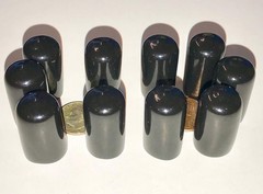 Vinyl Black Flexible Tubing End Screw Thread Protector Safety Cover Post Pipe