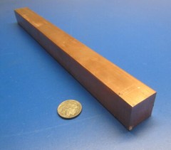 110 Copper Square Bar H02, 1.0″ Thick x 1.0″ Wide x 1 Ft Length