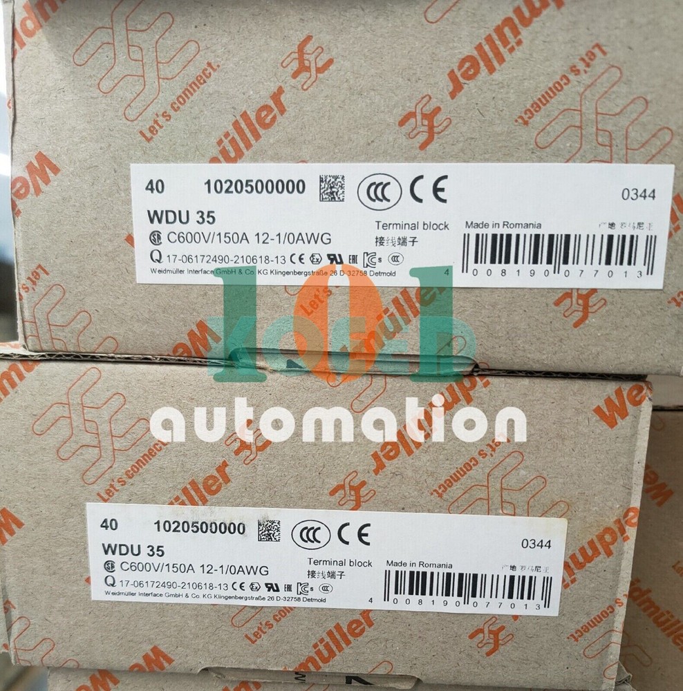New 40pcs/pack FOR Weidmuller Terminal Block WDU 35 1020500000