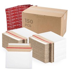 Pack Of 150, Rigid Mailers 6.5×4.5 Self Seal Photo 6.5 X 4.5 Inches, White