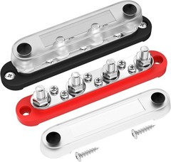 Bus Bar Terminal Block Copper Stainless Steel 4x M8 Stud 12V-48V Marine
