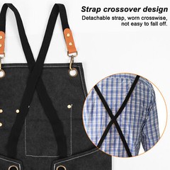 HEAVY DUTY Canvas Kitchen Chef Cooking Apron Cross-Back Adjustable Bib Work BBQ