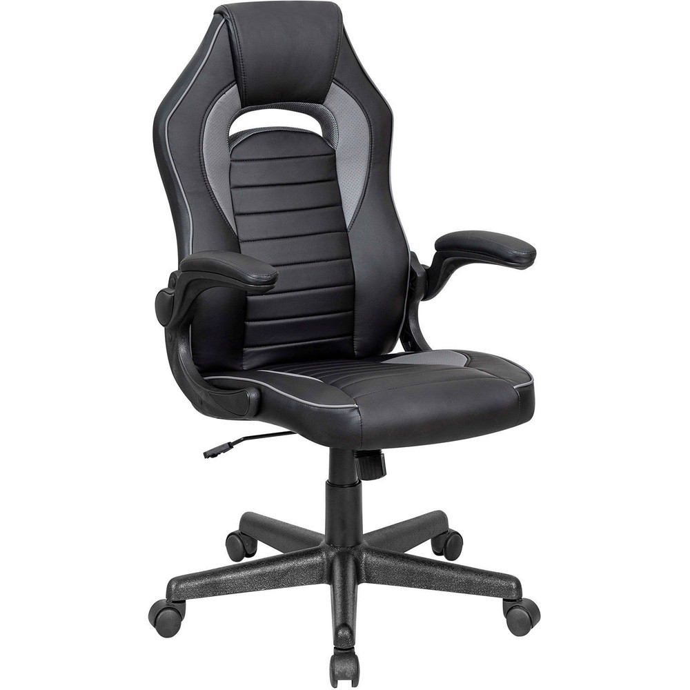 Racing/Gaming Chair Mid Back Synthetic Leather Black/Gray