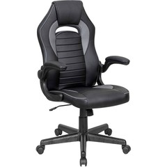 Racing/Gaming Chair Mid Back Synthetic Leather Black/Gray