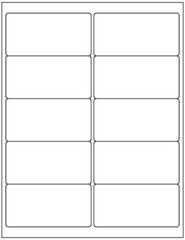 Blank Address Labels, 10 per sheet, 4″ x 2″, Inkjet & Laser, Fits Word Template