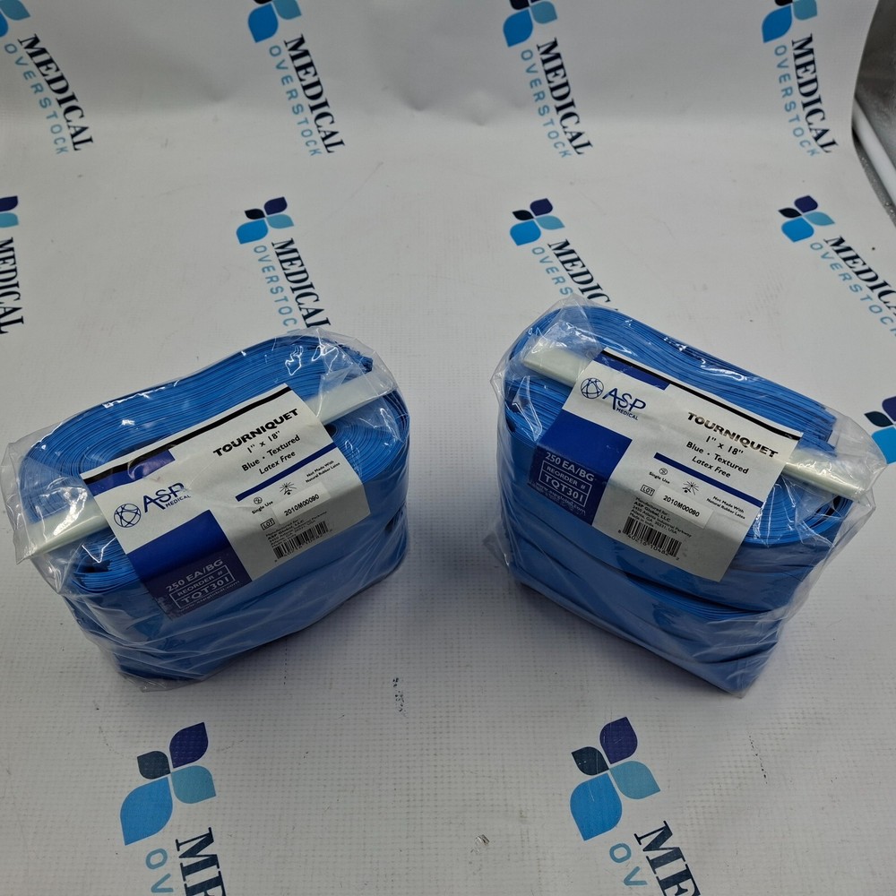 ASP Medical Tourniquet 1″x18″ Blue Textured Latex Free 2 Bags of 250ea TQT301