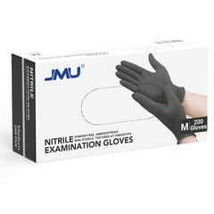 JMU Nitrile Gloves 3.5Mil Black Medical Exam Gloves Latex&Powder Free 2000pcs M