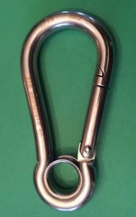 Stainless Steel 316 Spring Hook with Eyelet Carabiner 7/16″ (11mm) Marine Grade