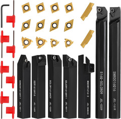 Indexable Lathe Turning Tool 5/8″ 16Mm Shank 21PCS Kit-7Pcs Metal Lathe Tools Ho
