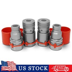 2Sets Flat Face Hydraulic Quick Connect Coupler Set, 1/2″ Body x 1/2″ NPT Thread