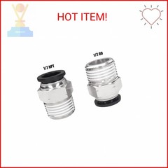 4 Pack Push to Connect Air Fittings Pneumatic Male Straight 1/2 Inch Tube OD x 1